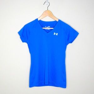 Under Armour Semi Fitted Blue V Neck Shirt XS